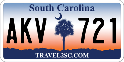 SC license plate AKV721