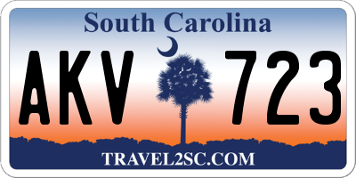 SC license plate AKV723