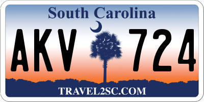 SC license plate AKV724