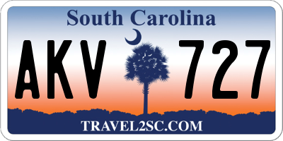 SC license plate AKV727