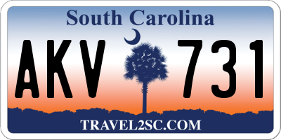 SC license plate AKV731