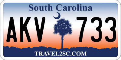 SC license plate AKV733