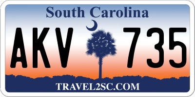 SC license plate AKV735