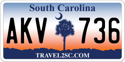 SC license plate AKV736