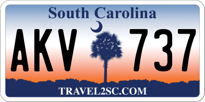 SC license plate AKV737