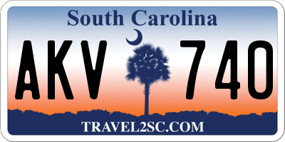 SC license plate AKV740
