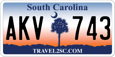 SC license plate AKV743