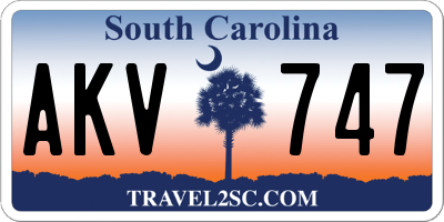 SC license plate AKV747