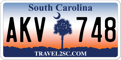 SC license plate AKV748