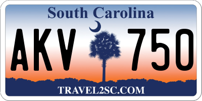 SC license plate AKV750