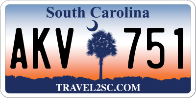 SC license plate AKV751