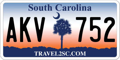 SC license plate AKV752