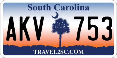 SC license plate AKV753