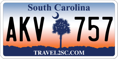 SC license plate AKV757