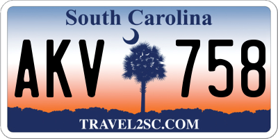 SC license plate AKV758