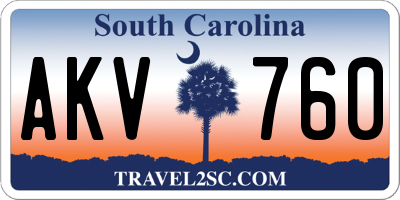 SC license plate AKV760