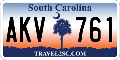 SC license plate AKV761