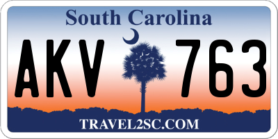 SC license plate AKV763