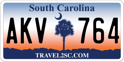SC license plate AKV764