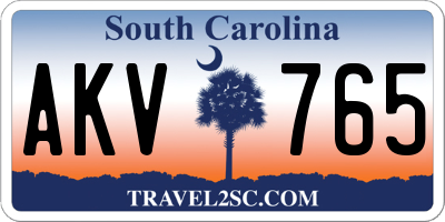 SC license plate AKV765