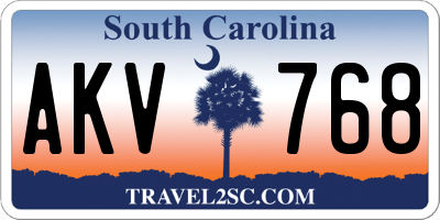 SC license plate AKV768