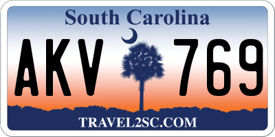 SC license plate AKV769