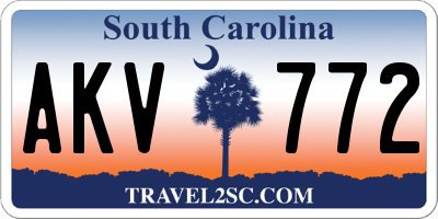 SC license plate AKV772