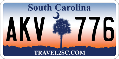 SC license plate AKV776