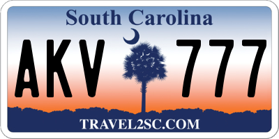 SC license plate AKV777
