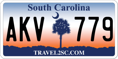 SC license plate AKV779