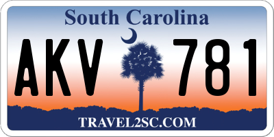 SC license plate AKV781