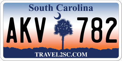 SC license plate AKV782