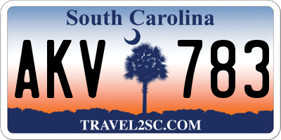 SC license plate AKV783