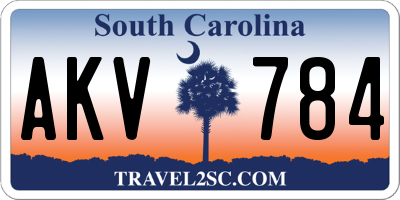 SC license plate AKV784