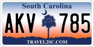 SC license plate AKV785