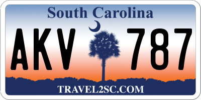 SC license plate AKV787