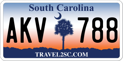 SC license plate AKV788