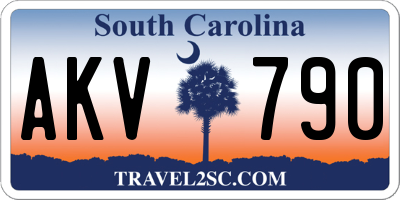 SC license plate AKV790