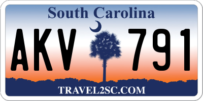 SC license plate AKV791