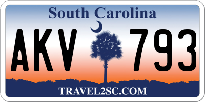 SC license plate AKV793