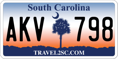 SC license plate AKV798