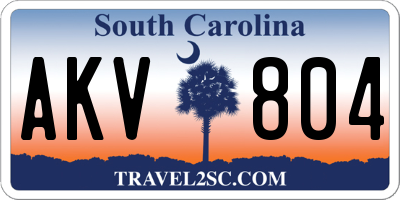 SC license plate AKV804