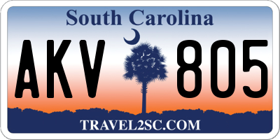 SC license plate AKV805