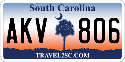 SC license plate AKV806