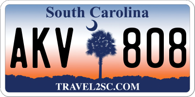 SC license plate AKV808