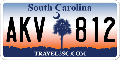 SC license plate AKV812