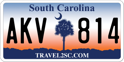 SC license plate AKV814