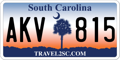 SC license plate AKV815