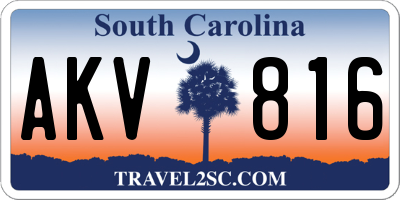 SC license plate AKV816