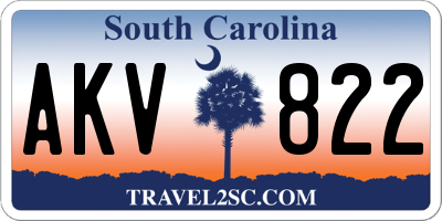 SC license plate AKV822
